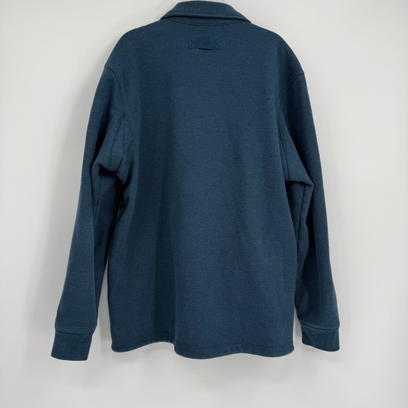 Duluth Trading Shirt Jacket Mens Size M Fleece Lined Blue Button Burly Shacket - Picture 12 of 15